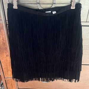 GAP Black Fringe Mini Skirt